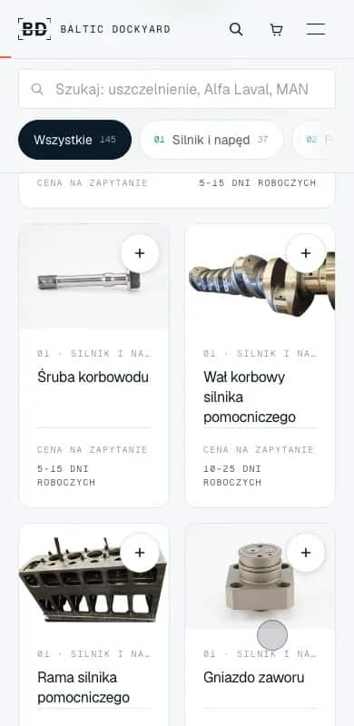 Strona Baltic Dockyard na telefonie